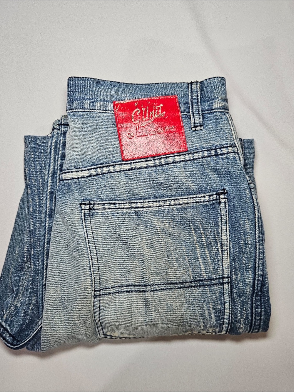 G‑Unit Y2K Jeans Men’s 32 – Pre‑Owned Denim, Stains Front & Back